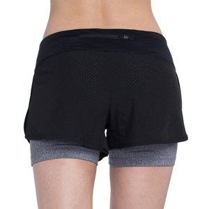 Shorts Deportivos de Cintura Alta para Mujer, Doble Capa, Transpirables, Tejidos, con Decoración de Encaje, Casuales, para Fitness - Product Image 5