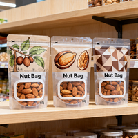 Sachet Doypack Brillant Personnalisé avec Logo Imprimé, Écologique, pour Snacks à Base de Noix, avec Fermeture Éclair Réutilisable et Fenêtre – Fabrication OEM
