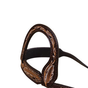 Western Horse Tack Sets Ensemble de serre-tête en cuir et de collier de poitrine Conception florale usinée à la main Prix d'usine Personnalisation disponible - Product Image 3