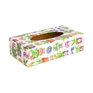 Caja de pañuelos de madera impresa abstracta con esmalte coting caja de pañuelos de madera de aspecto brillante para encimeras - Product Image 1