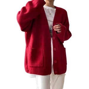 Chemises, blouses et hauts pour femmes, couleur unie, col en V, manches longues, chemises en coton blanc pour femmes, pulls, cardigan, tendance automne-hiver - Product Image 1
