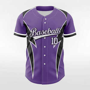 Fully Sublimated Full Button <b>Baseball</b> Jersey Uniforms Softball Jerseys 100% Polyester Anti-Bacterial - Product Image 6