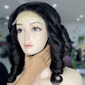 Cheveux naturels de haute qualité, perruque ondulée ombrée, perruque avec fermeture frontale, brun clair, 100% cheveux humains vietnamiens - Product Image 4