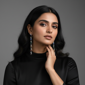 Nouveauté 2025 Boucles d'oreilles pendantes en pierres précieuses arc-en-ciel Bijoux en argent sterling 925 pour femmes et filles à porter lors de mariages et de fêtes - Product Image 3