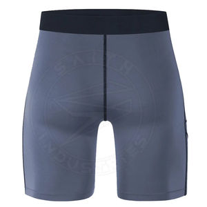 Pantalones cortos de gimnasio de diseño personalizado para hombre, pantalones cortos cómodos informales de lona con patrón sólido de compresión de secado rápido, cierre de cintura elástica, teñido liso - Product Image 2