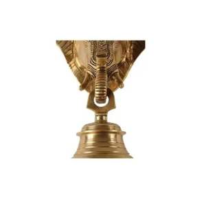 Classic Pure Brass <b>Hand</b> Bell New Design with Brass Handle Vintage Look Metal Peon Bell for Office School Temple and Daily Use - Product Image 2