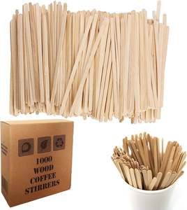 Varillas agitadoras de madera natural para café o pintura - Product Image 4