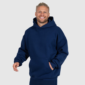 Men's Heavyweight 100% Cotton Hooded Sweatshirts <b>Thick</b> <b>Fleece</b> Oversized Hoodie Custom Print For Winter For Men High Quality - Product Image 3