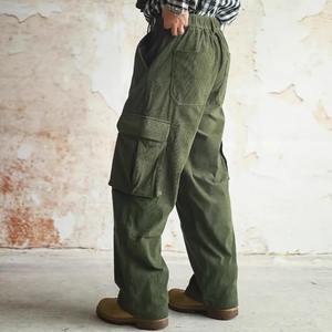 Pantalones Cargo de Algodón Verde Oscuro para Hombre, OEM, Alta Calidad, Estilo Deportivo, con Cordón, Multibolsillos, Estilo Casual, Directo de la India - Product Image 3