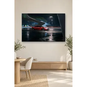 Impression sur toile Fida Red BMW i8 dans la nuit de pluie - Product Image 5