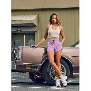 <b>women</b> fleece <b>shorts</b> soft cotton lounge casual high rise elastic waist cozy trendy summer style - Product Image 5