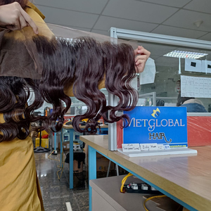 Cheveux cambodgiens vierges bruns teints de qualité supérieure en dentelle frontale transparente 13x4, cheveux humains bruts vietnamiens Grade a - Product Image 4