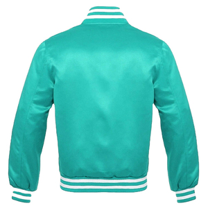 Nouvelle mode vestes en soie pour hommes personnaliser logo letterman baseball satin varsity veste hommes - Product Image 3