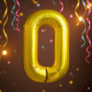 Globo de fiesta Party Love Número Dorado N0 100cm Bolsa de 12 piezas - Product Image 3