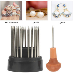 Ensemble d'outils de perlage professionnels en acier inoxydable Kit de fabrication de bijoux manuel Graver de sertissage de pierre réutilisable pour les débutants et les experts - Product Image 3