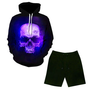 Sublimado de lana de poliéster, diseño personalizado, chándal de moda, ropa de entrenamiento deportivo, ropa informal para Fitness, conjuntos de pantalones cortos con capucha - Product Image 2