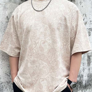 Camisetas lavadas con ácido de Hip Hop para hombre con estampado de gran tamaño, camiseta de lavado con ácido para hombre de talla grande a la venta - Product Image 4