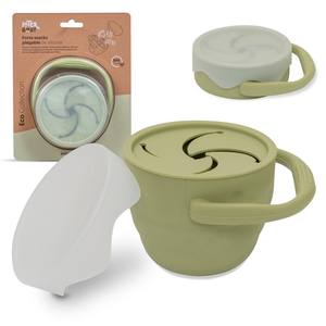 Porte-collations pliable en silicone Oliver Green pour bébés et enfants - Product Image 1