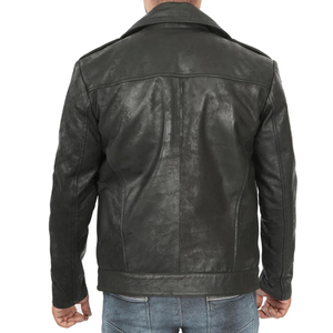 Lambskin หนังแท้สำหรับผู้ชายเสื้อแจ็คเก็ตหนังสีน้ำตาลเข้ารูปปกพับลงแฟชั่นล่าสุดระบายอากาศได้กันลมโลโก้ด้านหน้า - Product Image 2