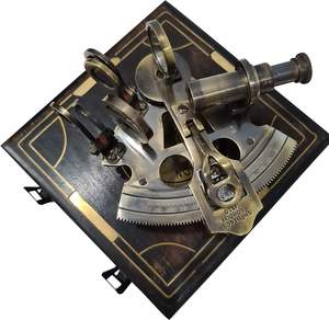 Londres Vintage latón antiguo sextante náutico sextante caja calibrada instrumento educativo de navegación decoración del hogar - Product Image 3