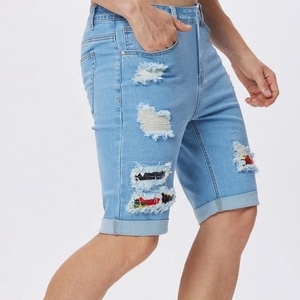 กางเกงยีนส์ขาสั้นทรงคาร์โก้แฟชั่นแนวสตรีทสำหรับผู้ชายกางเกงขาสั้นมีกระเป๋าหลายกระเป๋ากางเกงลำลอง - Product Image 2