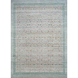 Alfombra de Lana Anudada a Mano Viscaya Beige y Marrón, Modelo Enm-8010 con Patrón de Medallón, Alfombra Afgana para Uso Doméstico, 9x12, Decoración para Sala de Estar - Product Image 1