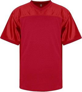 Maillot de football respirant grande taille à manches courtes en maille pour entraînement sportif uni - Product Image 1