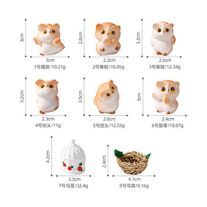 Cartoon Uil Vogelkooi Vogelnest Sprookjesachtige Tuin Miniaturen Diermodel Figuren Diy Terrarium Mos Landschap Figuur - Product Image 6