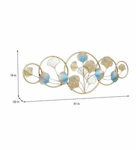 Décoration de maison de luxe en métal feuille de Ginkgo Art mural de fleur Art mural décoratif suspendu en aluminium en fer pour le bureau et la chambre à coucher - Product Image 2