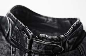 Nuevo estilo Vintage Color sólido Casual moda Jeans abrigo negro azul cremallera chaqueta de mezclilla para hombres - Product Image 5