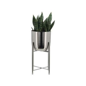 Lot de 3 jardinières en métal de qualité supérieure avec argent pour pots de décoration extérieure et intérieure en métal avec support à vendre - Product Image 4