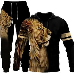 Vente en gros de survêtements de gym 100% polyester pour hommes, survêtements de haute qualité avec sweat à capuche avec logo personnalisé pour l'hiver - Product Image 2