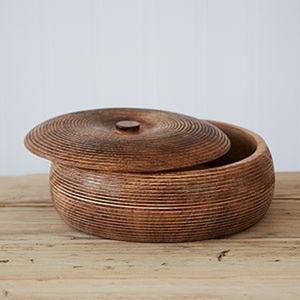 Round Handmade Wooden Storage <b>Box</b> Handcrafted Design Natural Wood <b>Box</b> Mango and Acacia Wood <b>Keepsake</b> <b>Box</b> with Multiple Use - Product Image 1