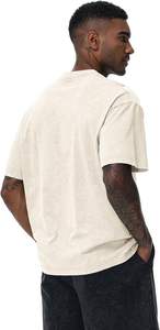 Streetwear T-shirt décontracté 100% coton solide motif avant Logo coupe ample tissu tricoté - Product Image 5