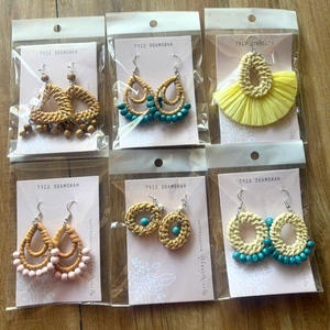Handwoven Classic Rattan <b>Earrings</b> Vietnam Natural Eco Friendly Jewelry Lightweight Fashion Accessories - Product Image 1