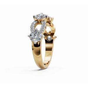 Anillo de diamante cultivado en laboratorio Amidalas Infinite Grace en oro amarillo, rosa y blanco de 9k, 14k y 18k, joyería elegante y sostenible para ella. - Product Image 2