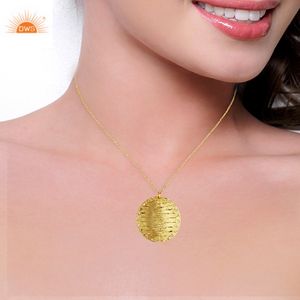 โบราณเนื้อบน CZ แฟชั่นสร้อยคอจี้ทองเหลืองคอลเลกชันเครื่องประดับสําหรับโอกาสพิเศษ Demi Fine ผู้ผลิตเครื่องประดับ - Product Image 3