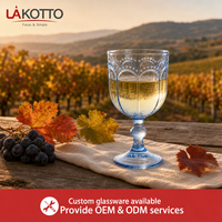 LAKOTTO Verre à pied en verre pulvérisé avec bordure perlée 350 ml pour service de table hôtelier, verrerie en gros, fabricant de designs OEM