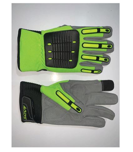 Guantes DE TRABAJO DE SEGURIDAD DE cuero sintético resistentes a cortes Guantes de fábrica de alto impacto transpirables sostenibles de 8 oz de espesor - Product Image 5