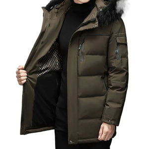 Chaqueta de Invierno para Hombre, Diseño de Diseñador, Acolchada, con Capucha, Cuello de Piel de Zorro, Cierre de Cremallera, Ropa Exterior, Relleno de Algodón - Product Image 5