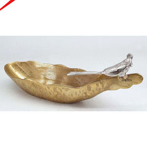 2025 nouveauté plateau de service de conception de feuille finie dorée pour la nourriture - Product Image 2