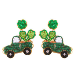 Pendientes de Festival de Diseño intrincado con bordado de cuentas hecho con cuentas de vidrio 100% para mujeres avanzadas de moda - Product Image 5