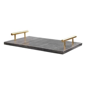 Plateau de service en pierre blanche de haute qualité pour la décoration de la maison et la décoration de centre de table de mariage, plateau de service alimentaire décoratif. - Product Image 6