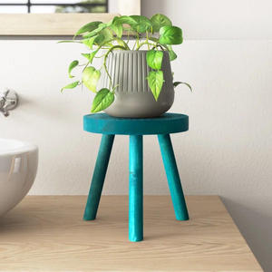 Tabouret en bois blanc de grande qualité à prix raisonnable, en forme de jardinière avec support pour la décoration du jardin et de la maison - Product Image 3
