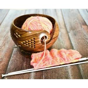High Quality Round Wood and Printed Yarn <b>Bowls</b> for <b>Knitting</b> Handcrafted Wooden Yarn <b>Bowl</b> Design Piece with Sale - Product Image 5