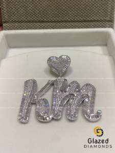 Colgante personalizado de Plata de Ley 925 para hombre, Baguette brillante, diamantes cultivados en laboratorio, nueva carta helada contemporánea, fiestas de HipHop - Product Image 3