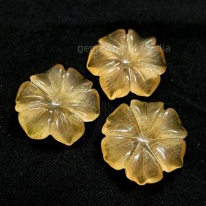 พลอยเทียมแกะสลักรูปดอกไม้มูนสโตนสีพีชอัญมณีรูปดอกไม้มูนสโตนธรรมชาติแกะสลักหินหลวมสำหรับทำจี้ขนาด20มม. - Product Image 1