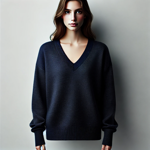 Wholesale Breathable Viscose/Cotton Lace V-neck Pullover Sweater <b>Women's</b> Casual Winter Computer Knitted - Product Image 2