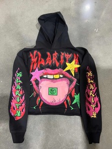 Y2k Europe états-unis lâche punk design innovant motif imprimé homme hoodi Harajuku Hip Hop personnalité Couple 2000s sweat à capuche - Product Image 4