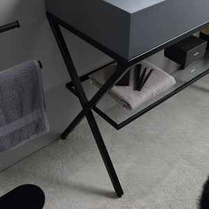 <b>Free</b>-<b>Standing</b> 100cm <b>Bathroom</b> Cabinet with Madeira Grey Sink and <b>Mirror</b> Modern <b>Bathroom</b> Sets - Product Image 6